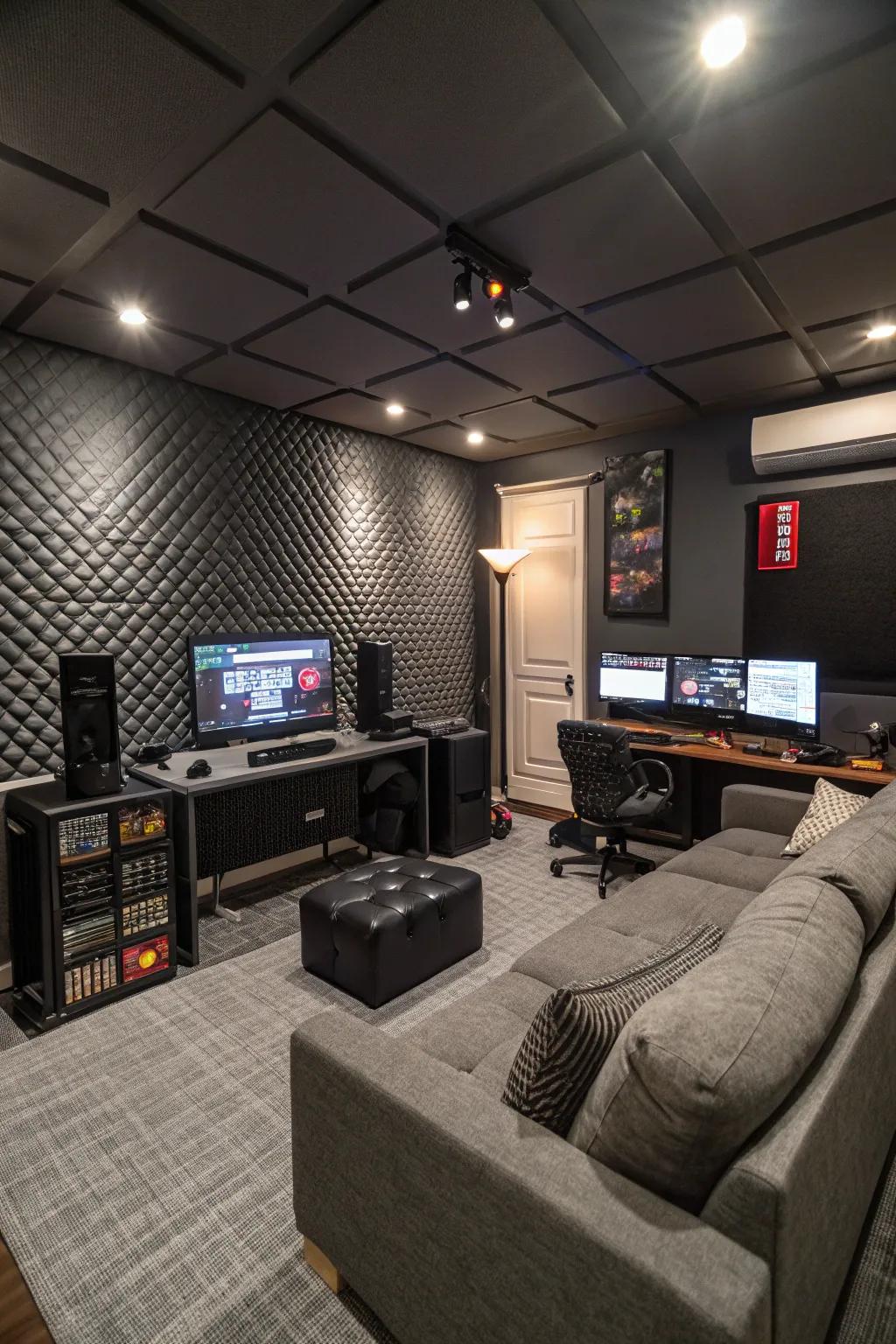 Soundproofing assures privacy and heightens your gaming adventure.