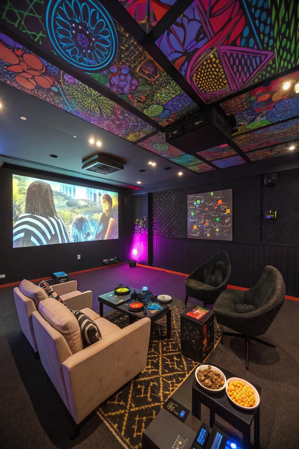 Projectors bring a dynamic element to pc gaming room design.