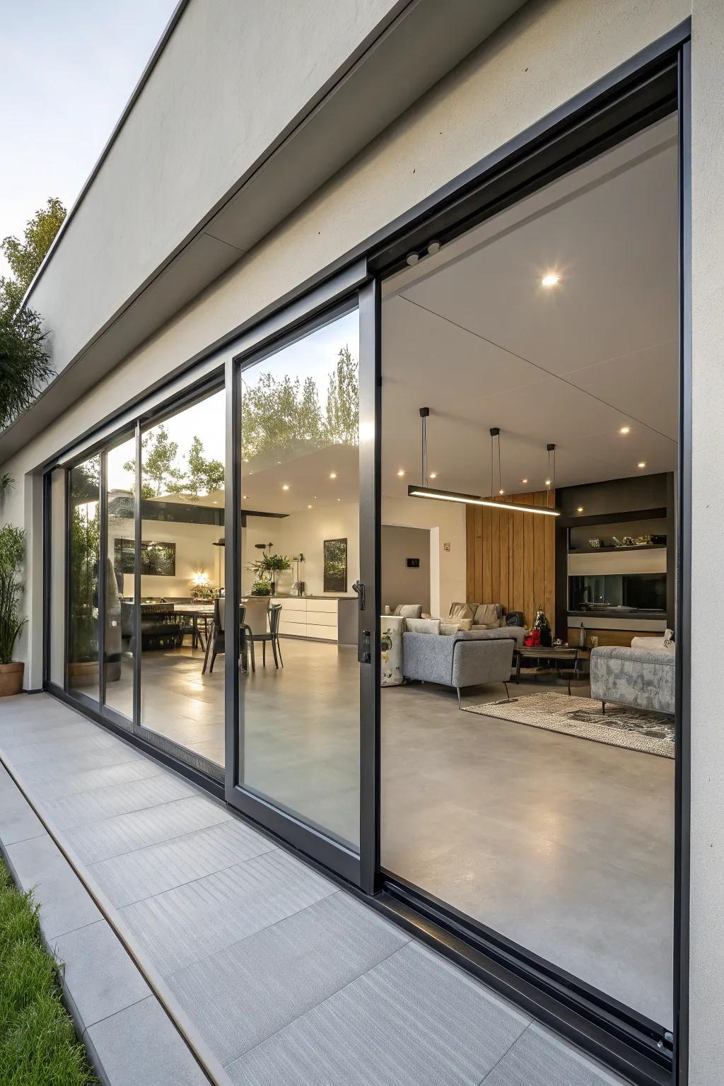 Rolling doors conserve space and inject a modern flair.