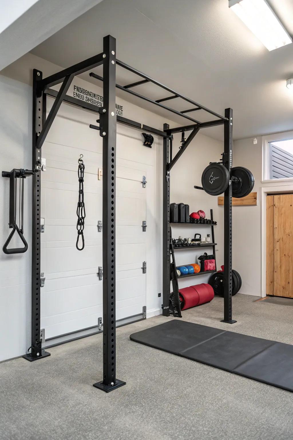 A chin-up bar is essential for upper body strength training.