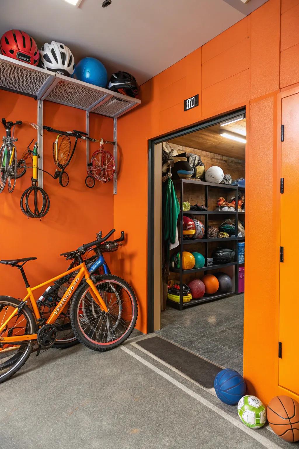 Orange introduces energy and vibrancy into your garage.