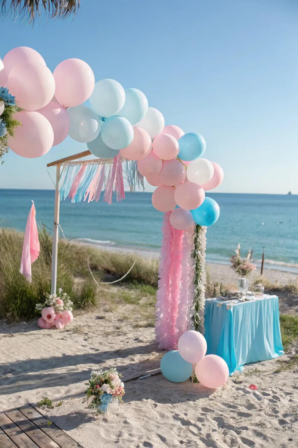 Embrace the unspoiled charm of the sea with a gender reveal at the beach.