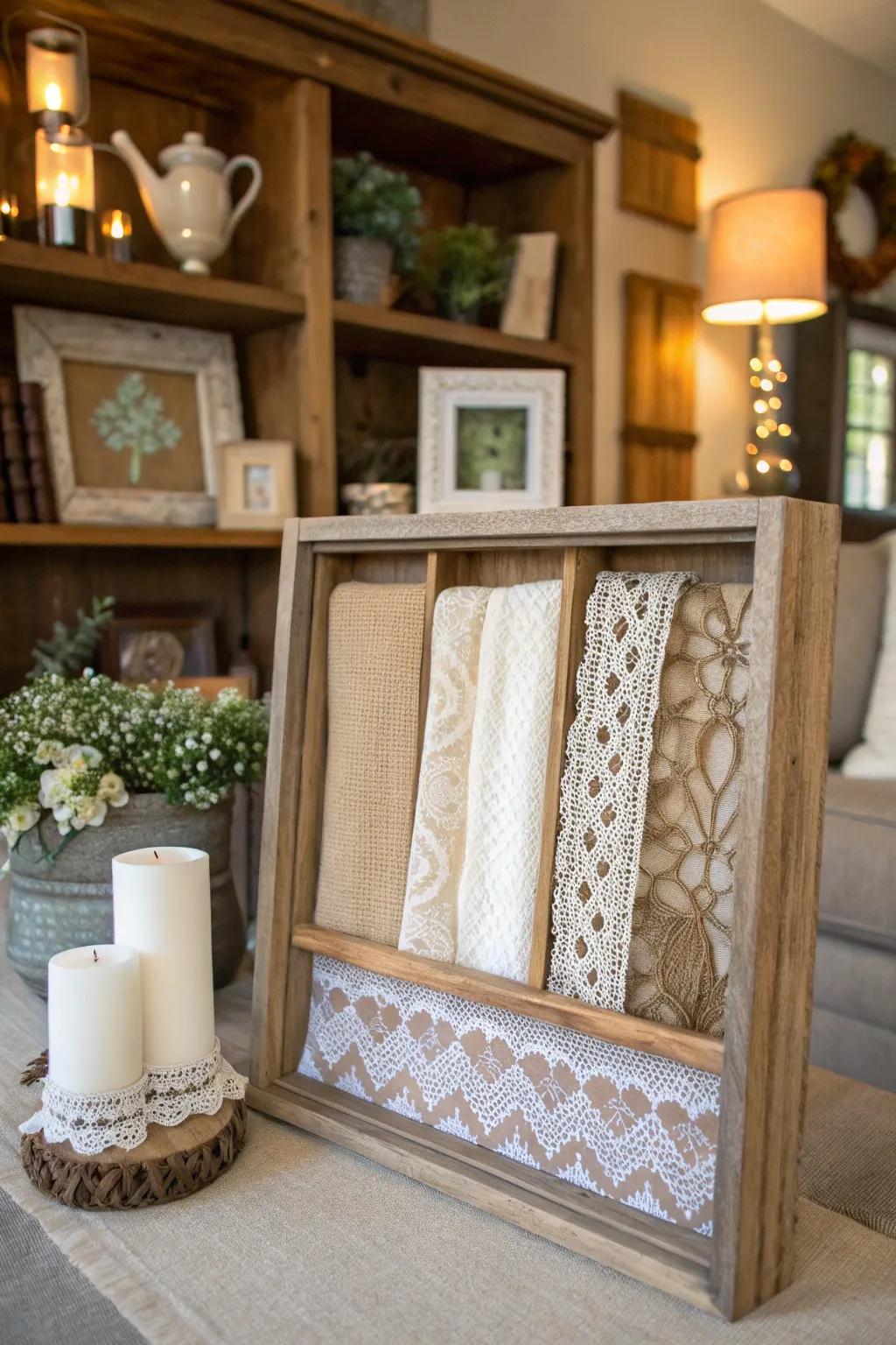 Add warmth with textured materials.