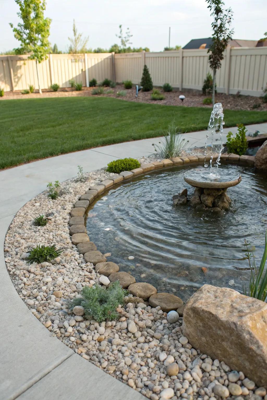 A serene water display adds tranquility to a rock scenery.