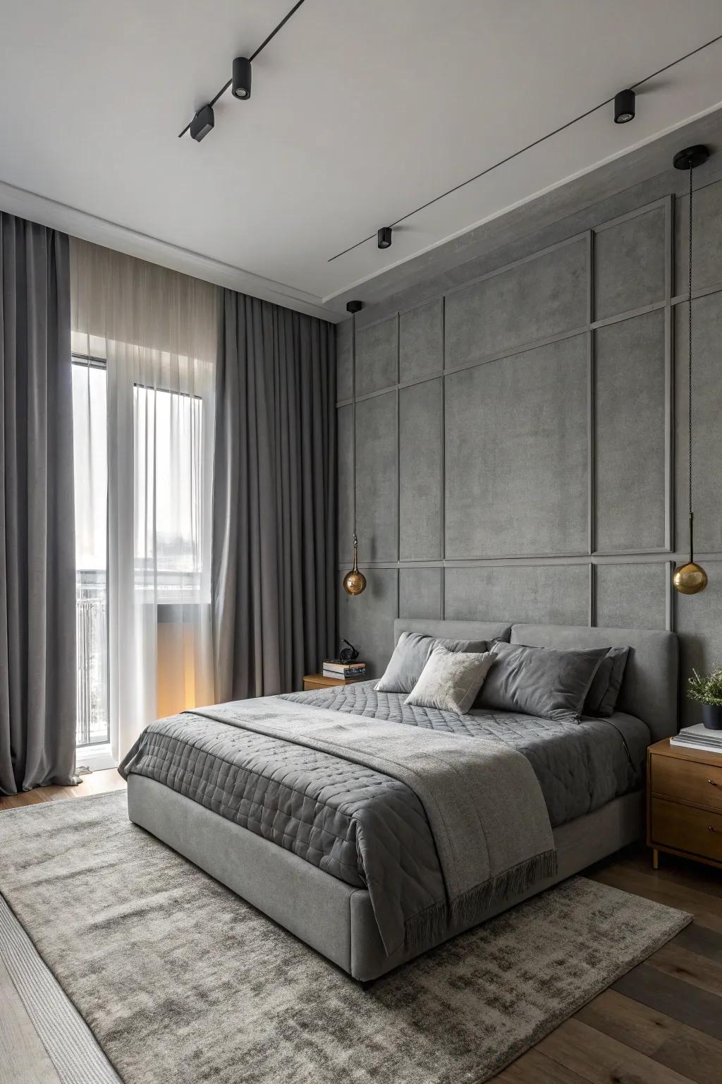A monochromatic grey scheme creates a sophisticated look.