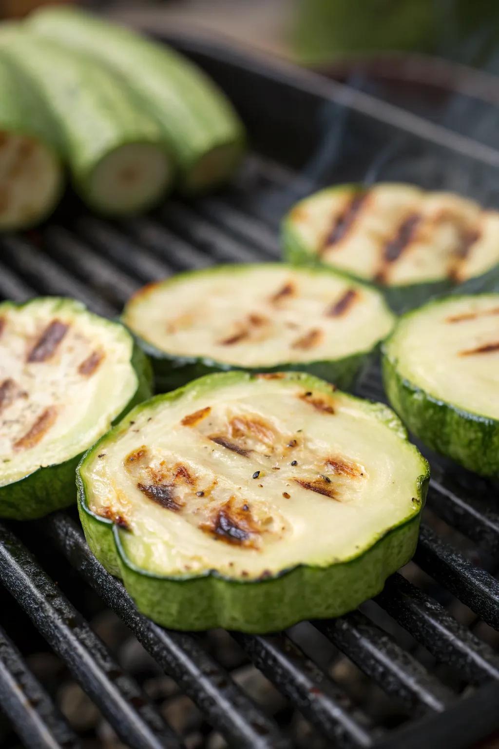 Scalloped squash infuses color and flavor into any grill menu.