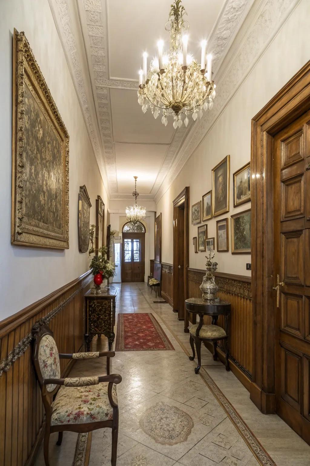 Antiques give your hallway character.