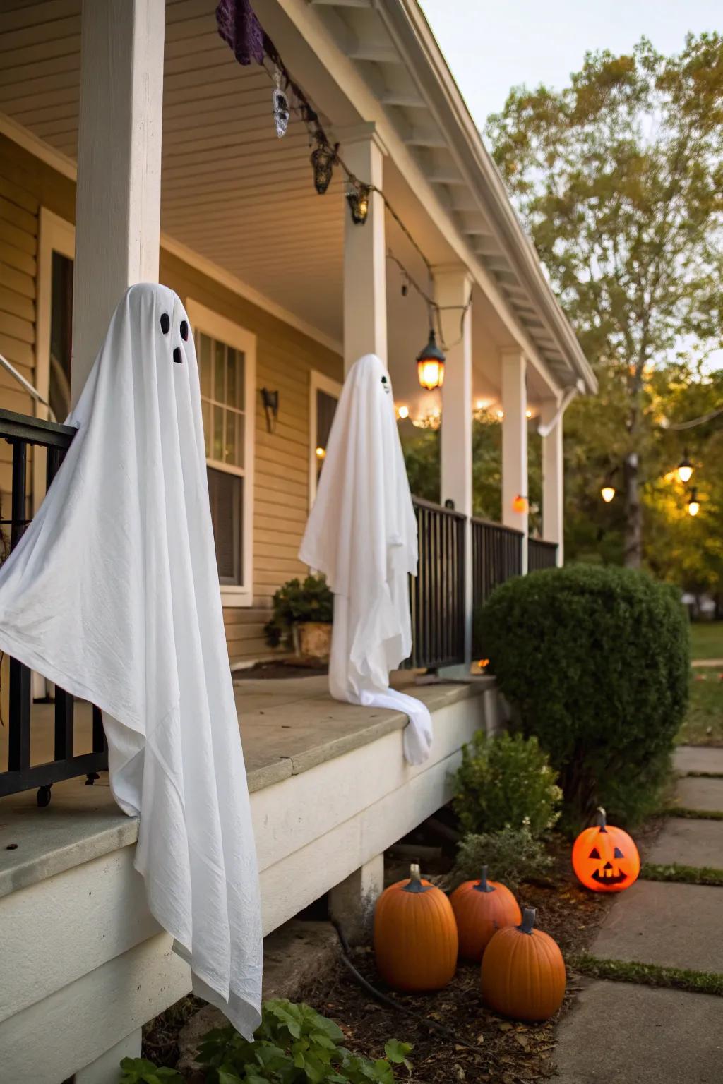 Ethereal beings sway lightly, imparting whimsy and spookiness.