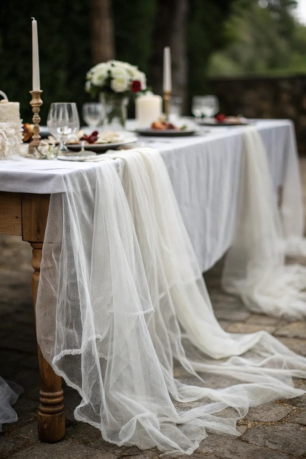 A spectral table runner adds a delicate, ethereal dimension.