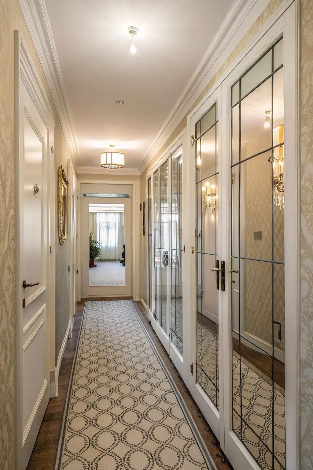 Add sophistication with modern glass cupboard doors.