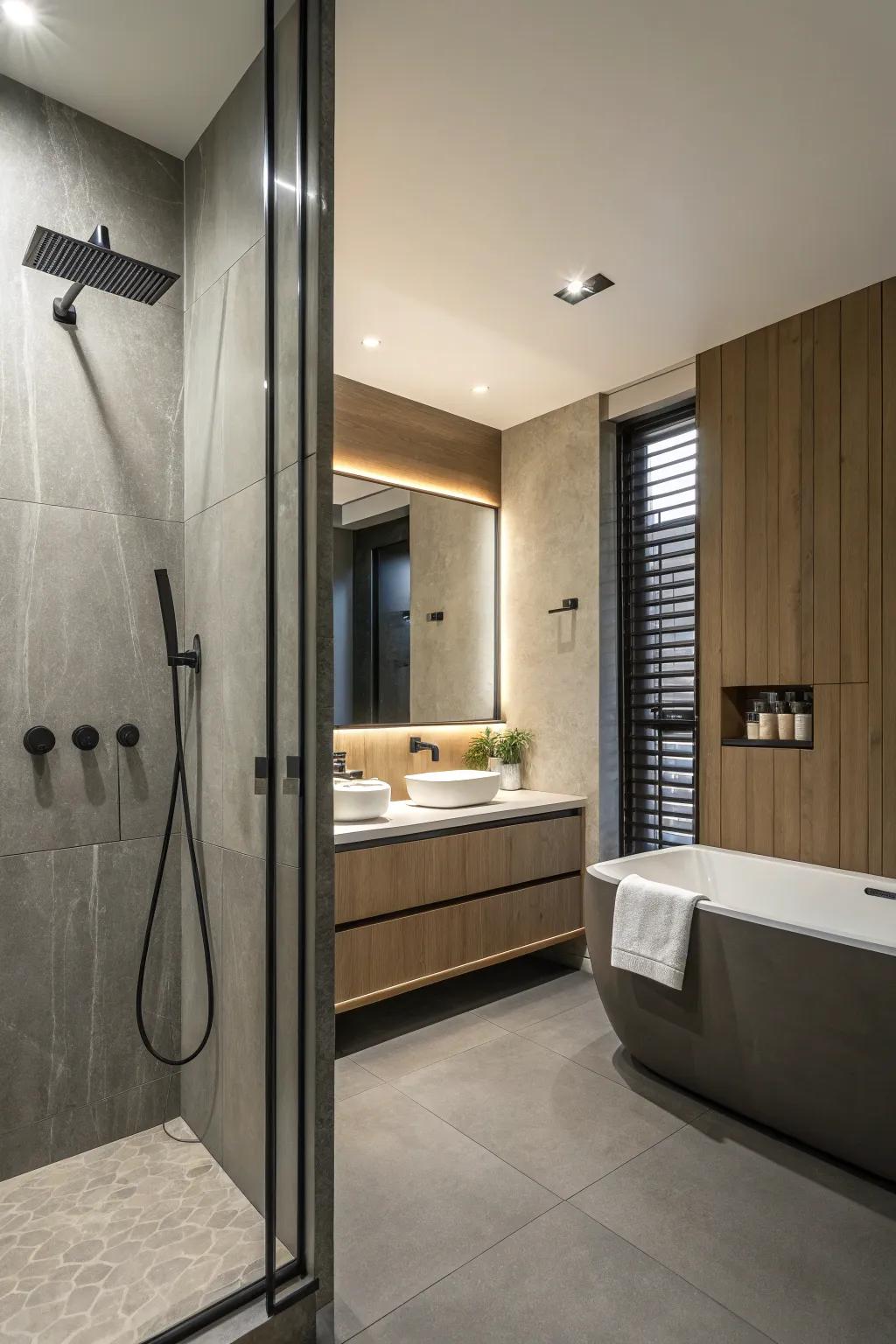 Conceal your hand shower for heightened seclusion and intrigue.