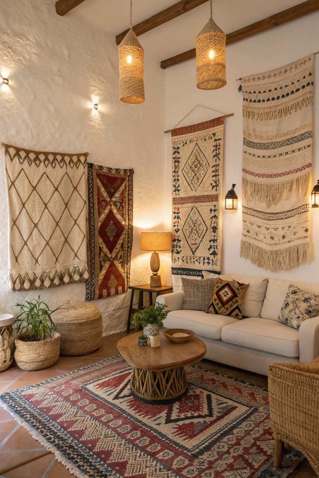 Weaves on walls add warmth and coziness to your home.