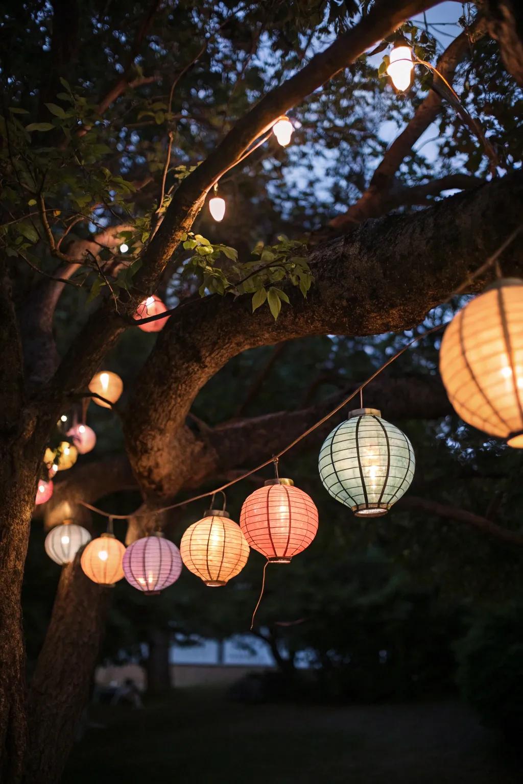 Lanterns create an enchanting and mysterious ambiance.