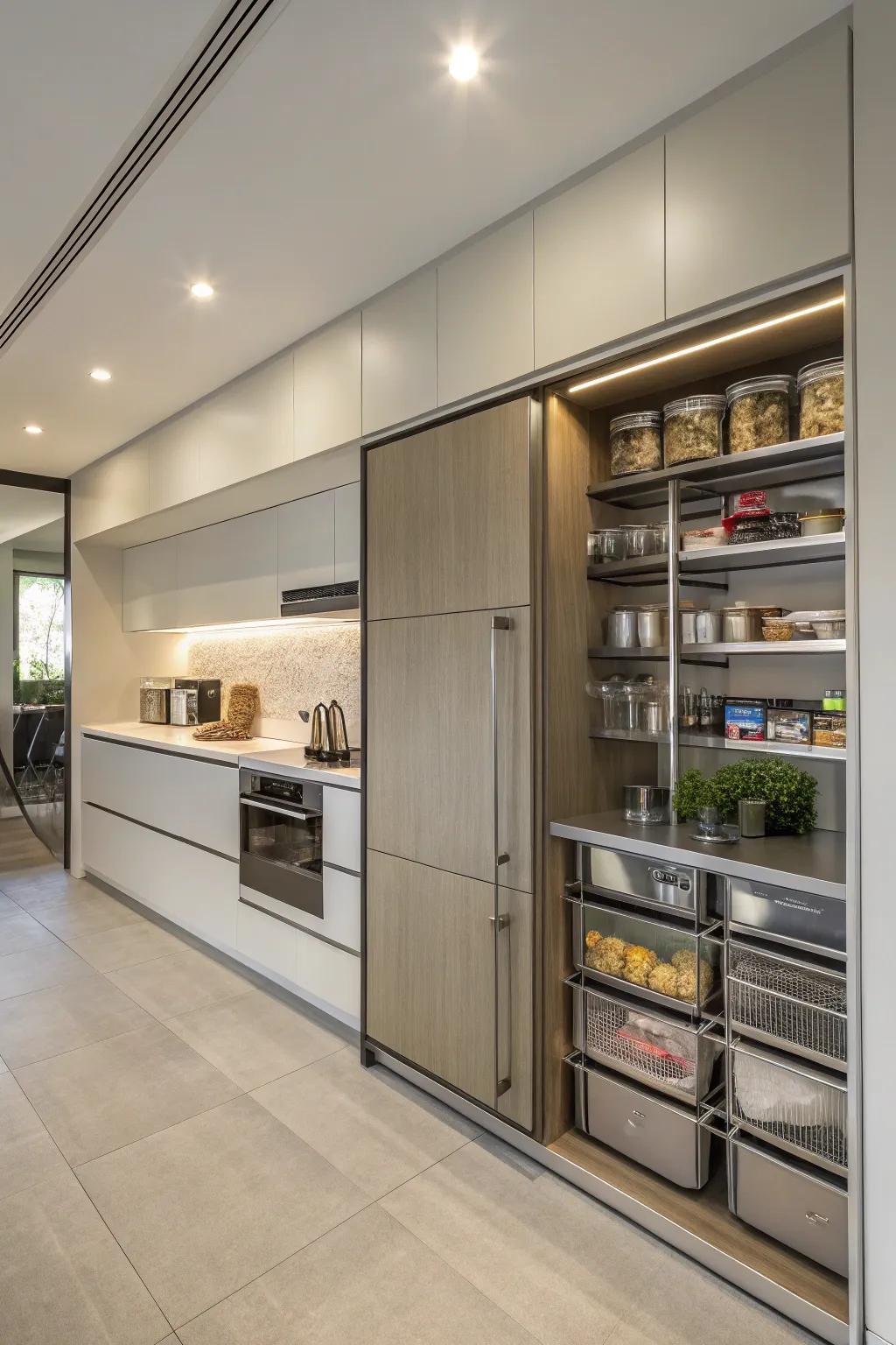 Have hampers that are both hidden and easy to reach with sliding panels.