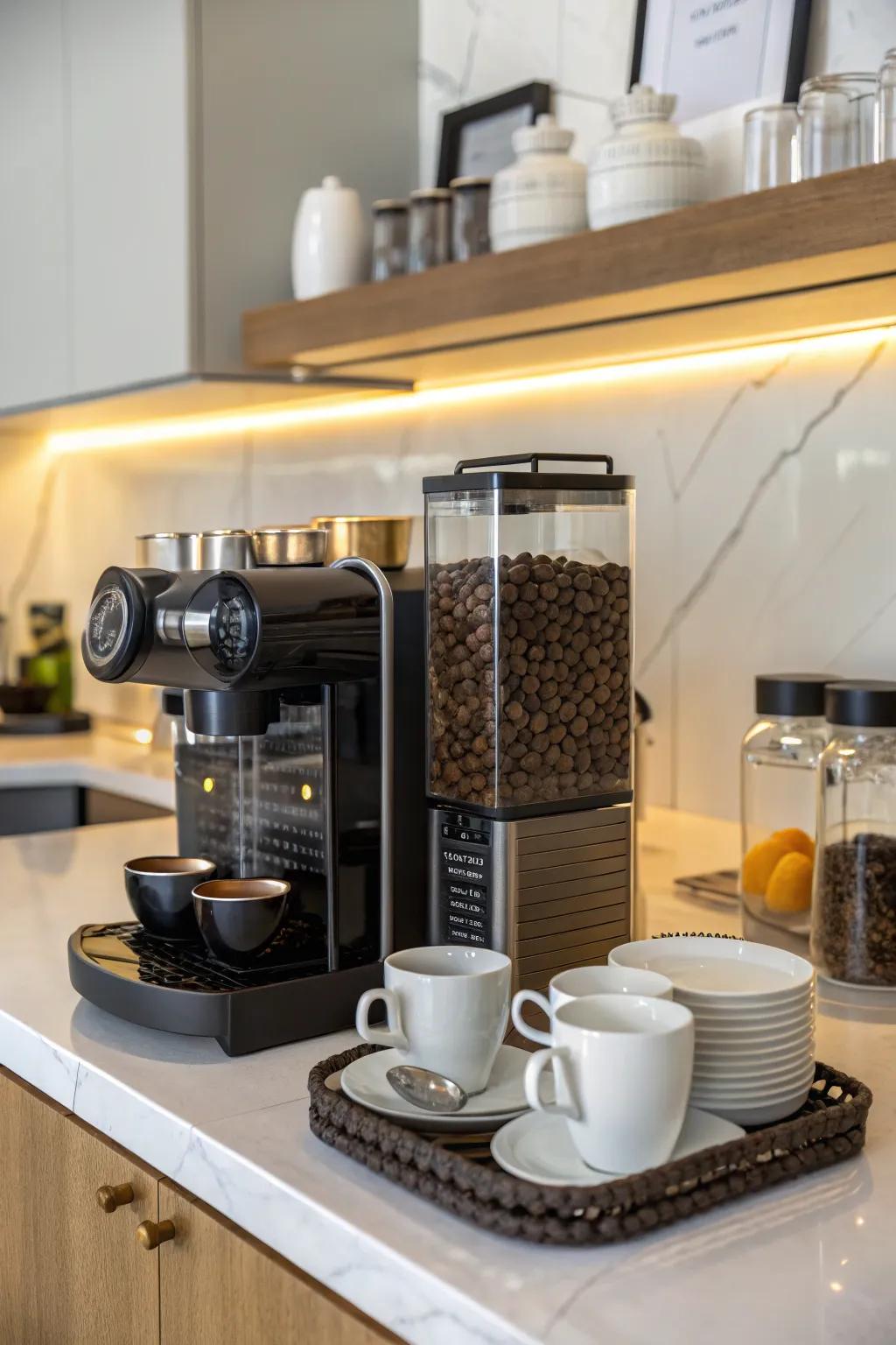 Start your day off right with your very own coffee station.