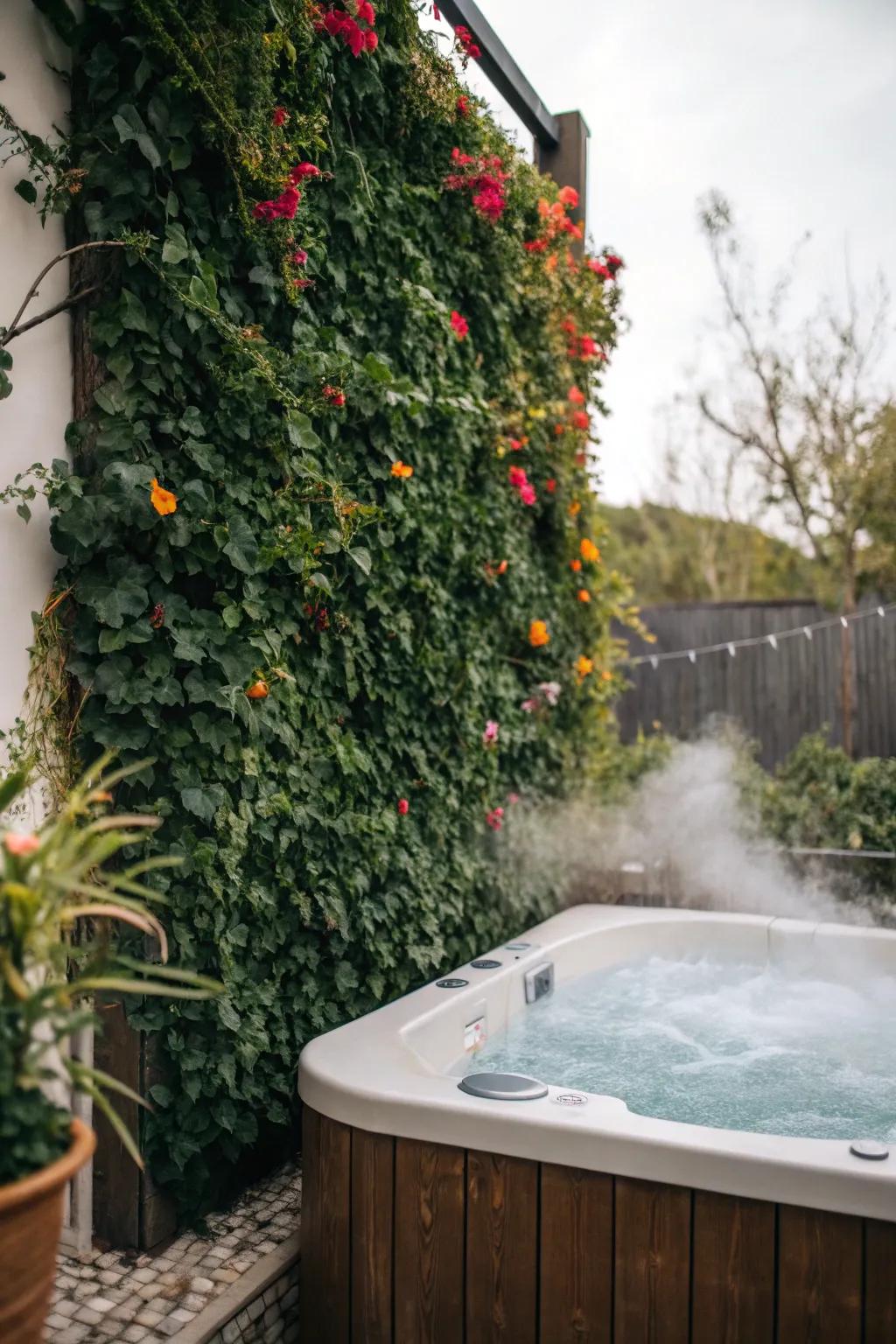 A vine wall offers fragrant and lush privacy.