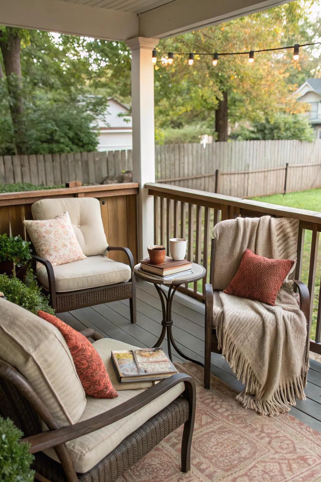 A relaxing area that welcomes guests with style and comfort.