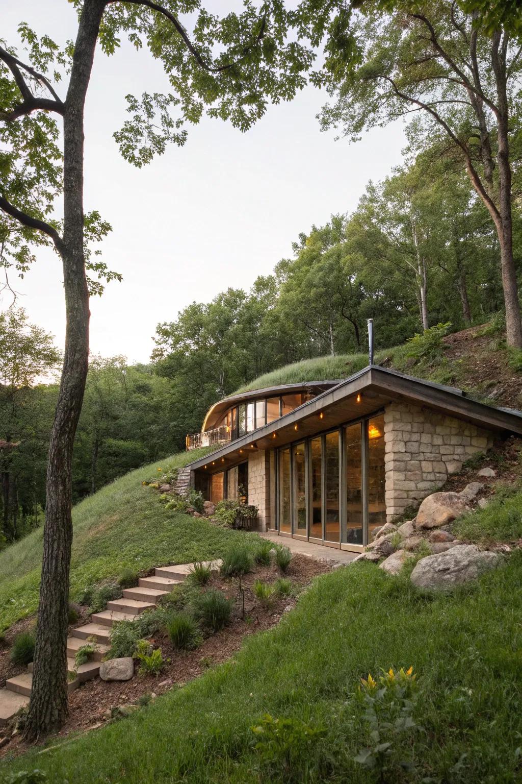 An earth-guarded oasis hidden into the landscape.
