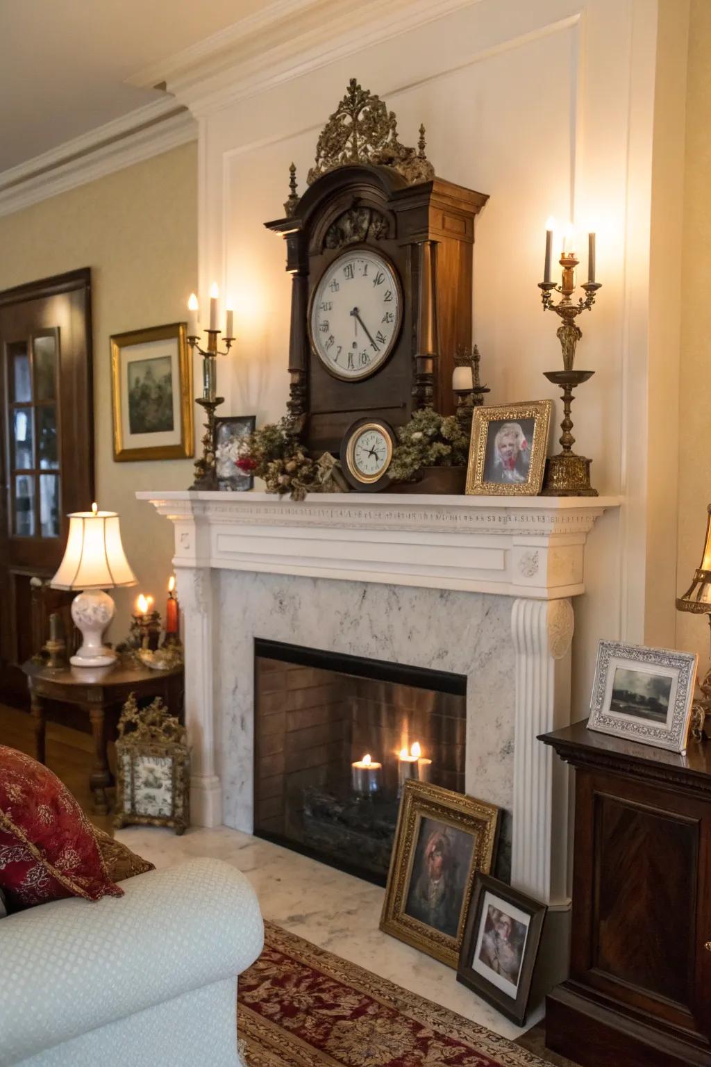 A charming clock adding timeless appeal.