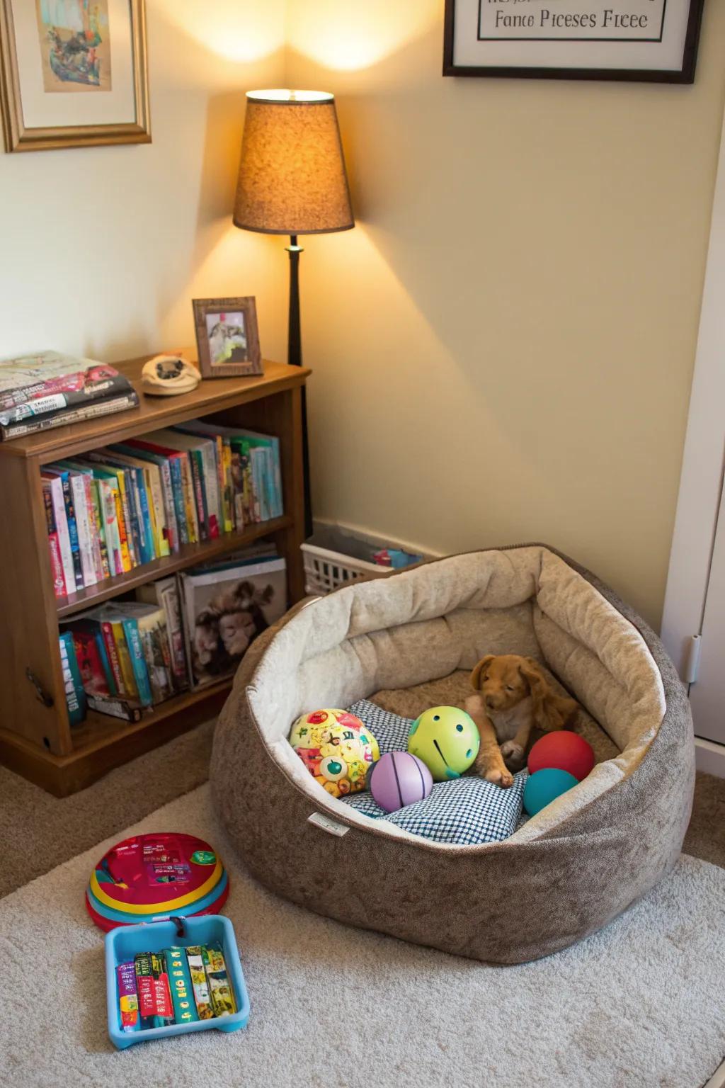 Make your pet feel at home with a dedicated comfy corner.