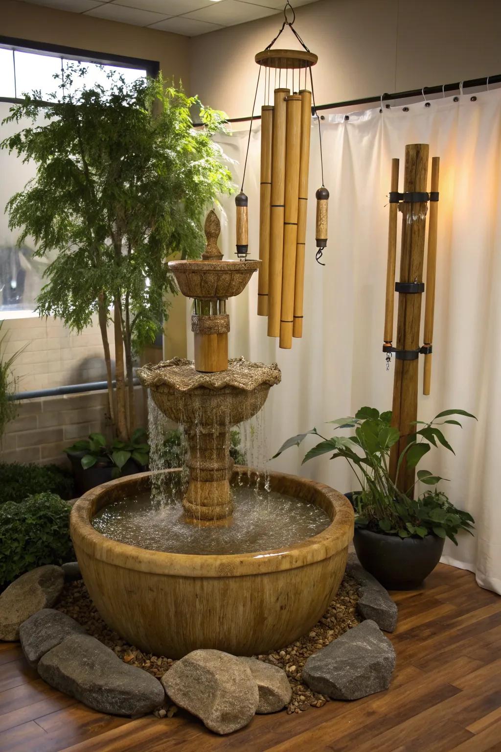 Nature's symphony unifies water and sound for an inspiring ambiance.
