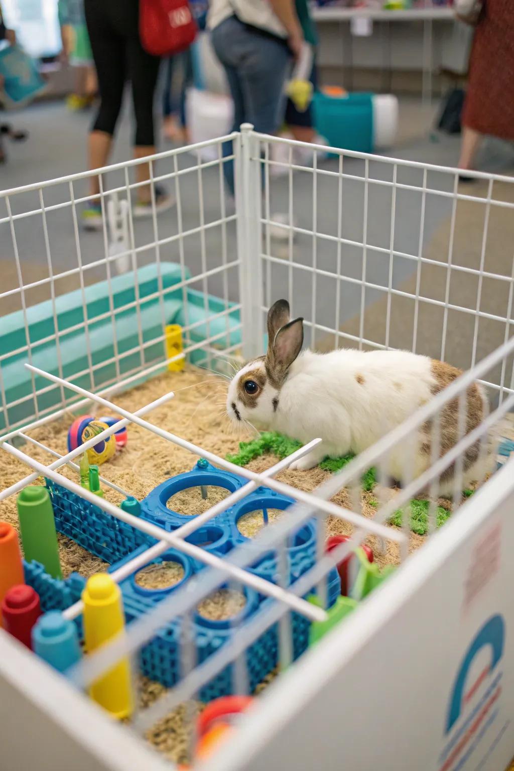 Interactive elements keep your rabbit curious and active.