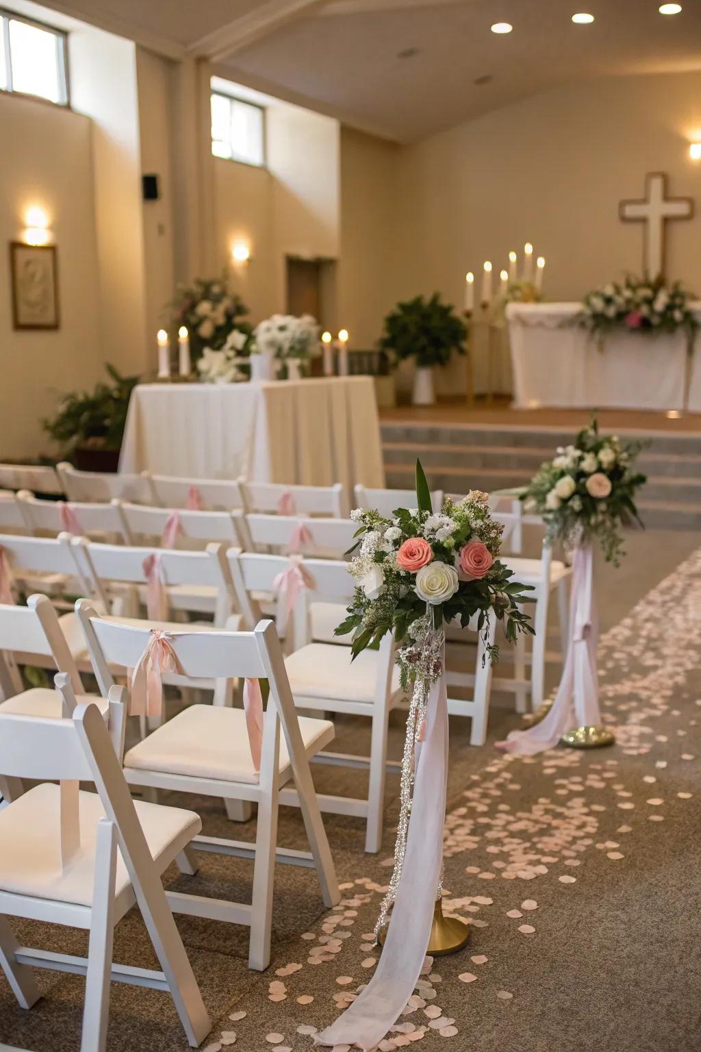 Ceremony photographs convey the wedding occasion’s atmosphere and style.