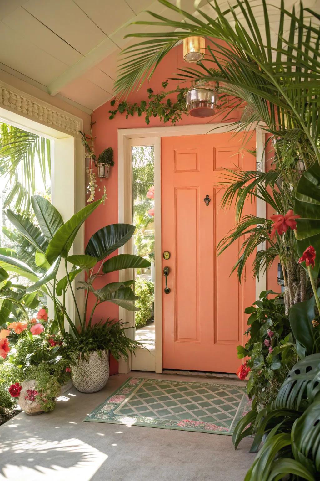 Coral doors greeting you with comfort and enthusiasm.
