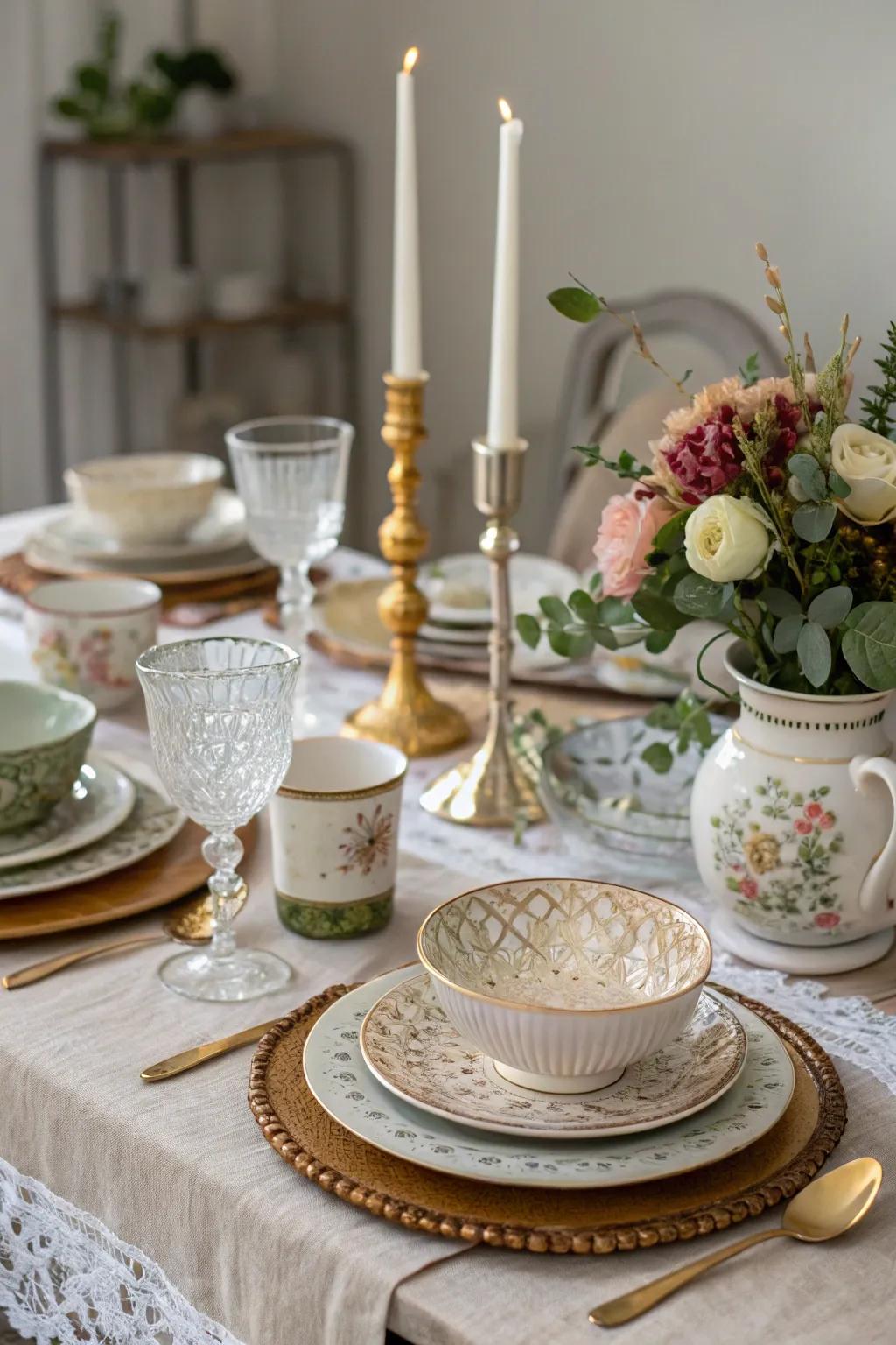 An eclectic mix of vintage and modern styles.