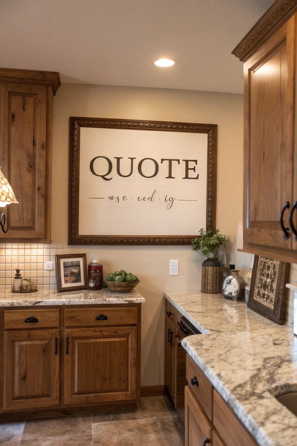 Your kitchen can be made more inspiring and individual with typography art.