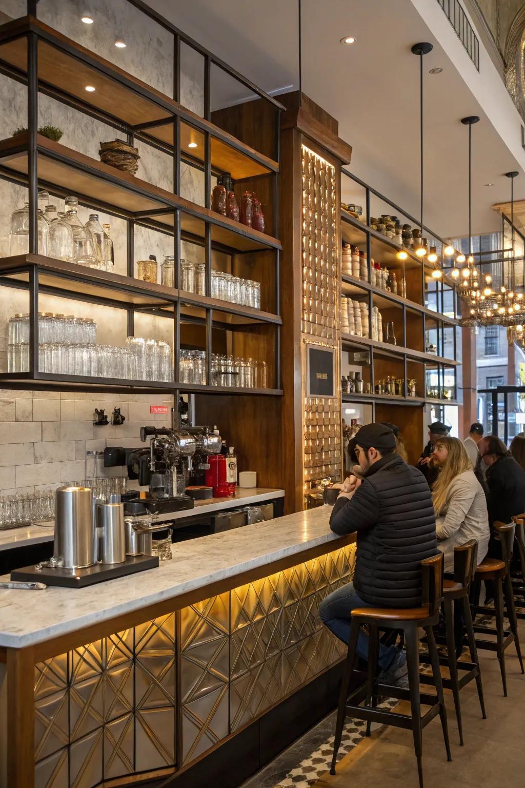 Blending compositions infuses depth and appeal into your coffee bar blueprint.