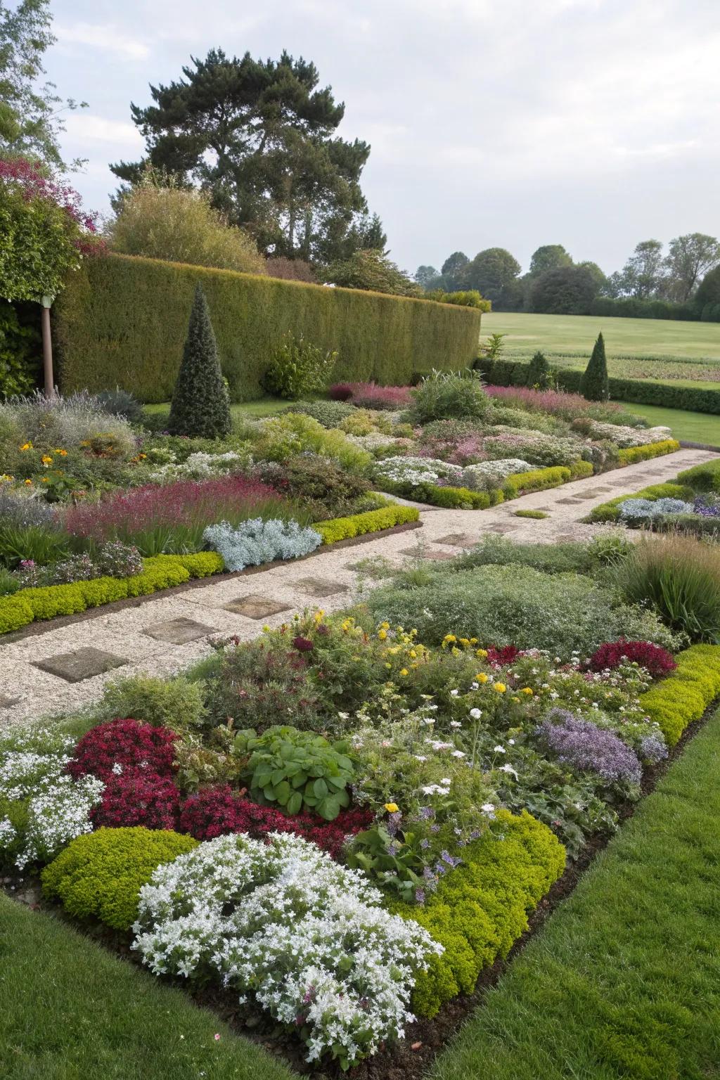 An array of ground covers adding appeal and texture to a garden.
