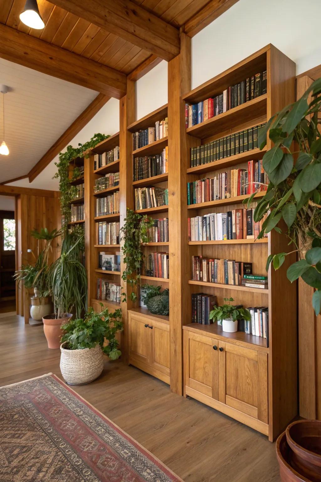 Botanicals and organic elements that breathe life into the library.