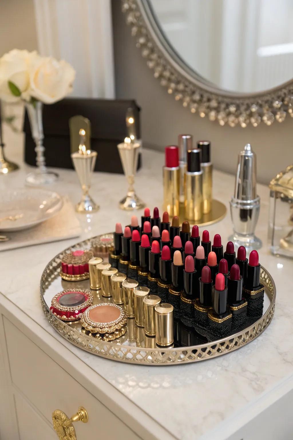 Effortlessly access your set with a Revolving Tray.