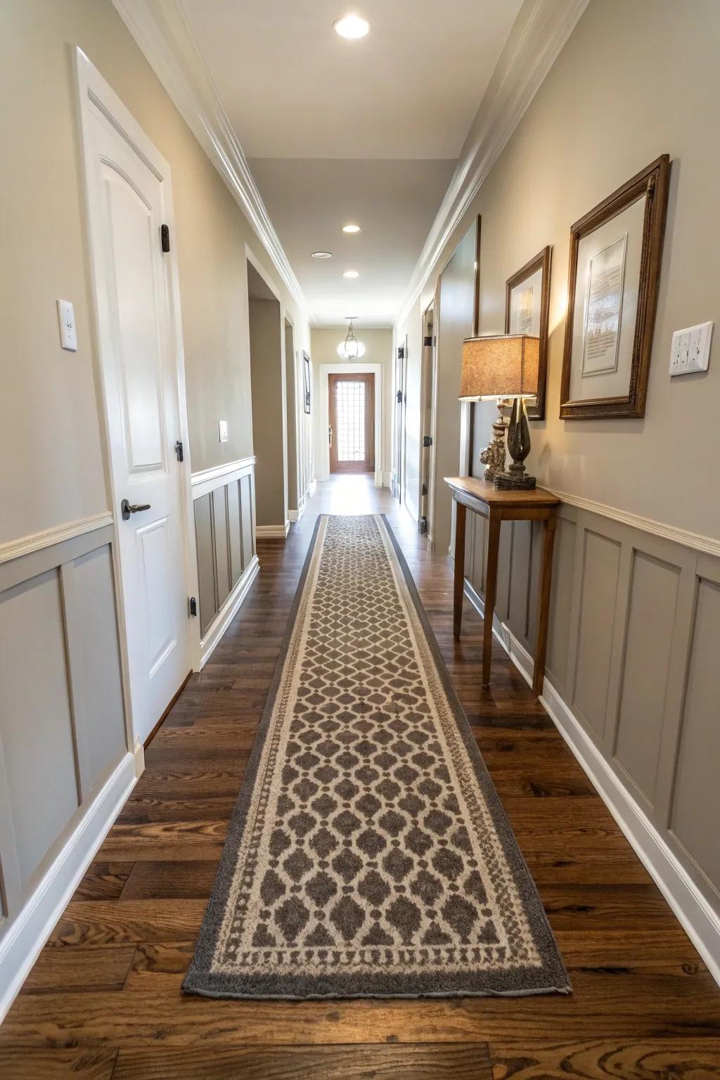 Ground runners add style and warmth to transitional spaces.