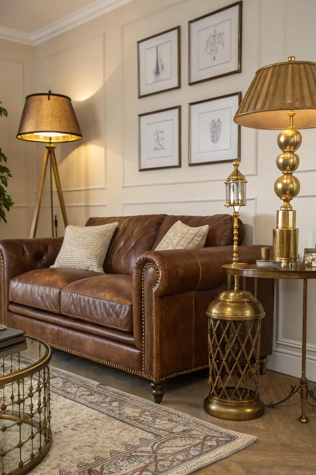 Gleaming touches inject allure and elegance, bringing sophistication to the room.