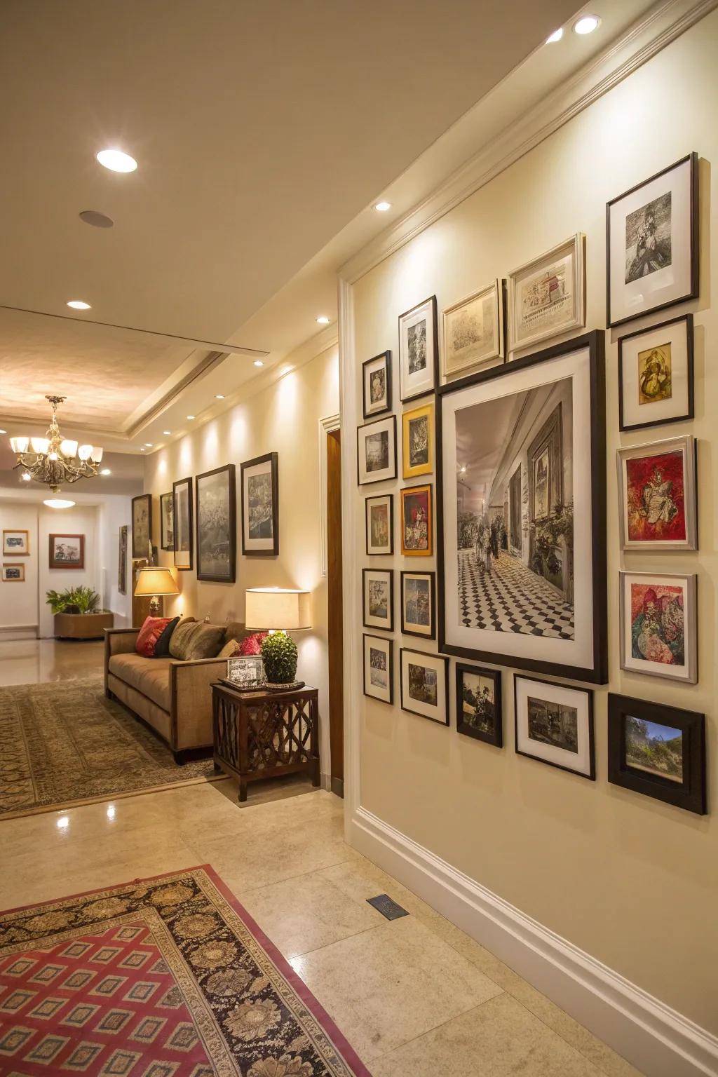 A personal touch with a photo wall in the lobby