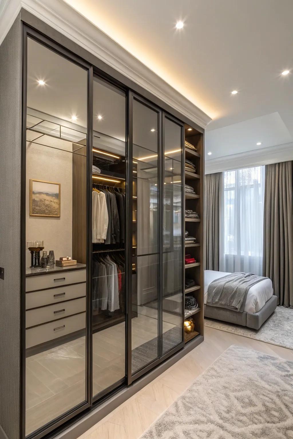 Glass elements: sleek and modern.