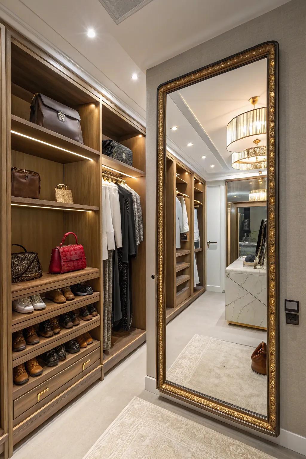 A complete reflector enhancing the sense of space.