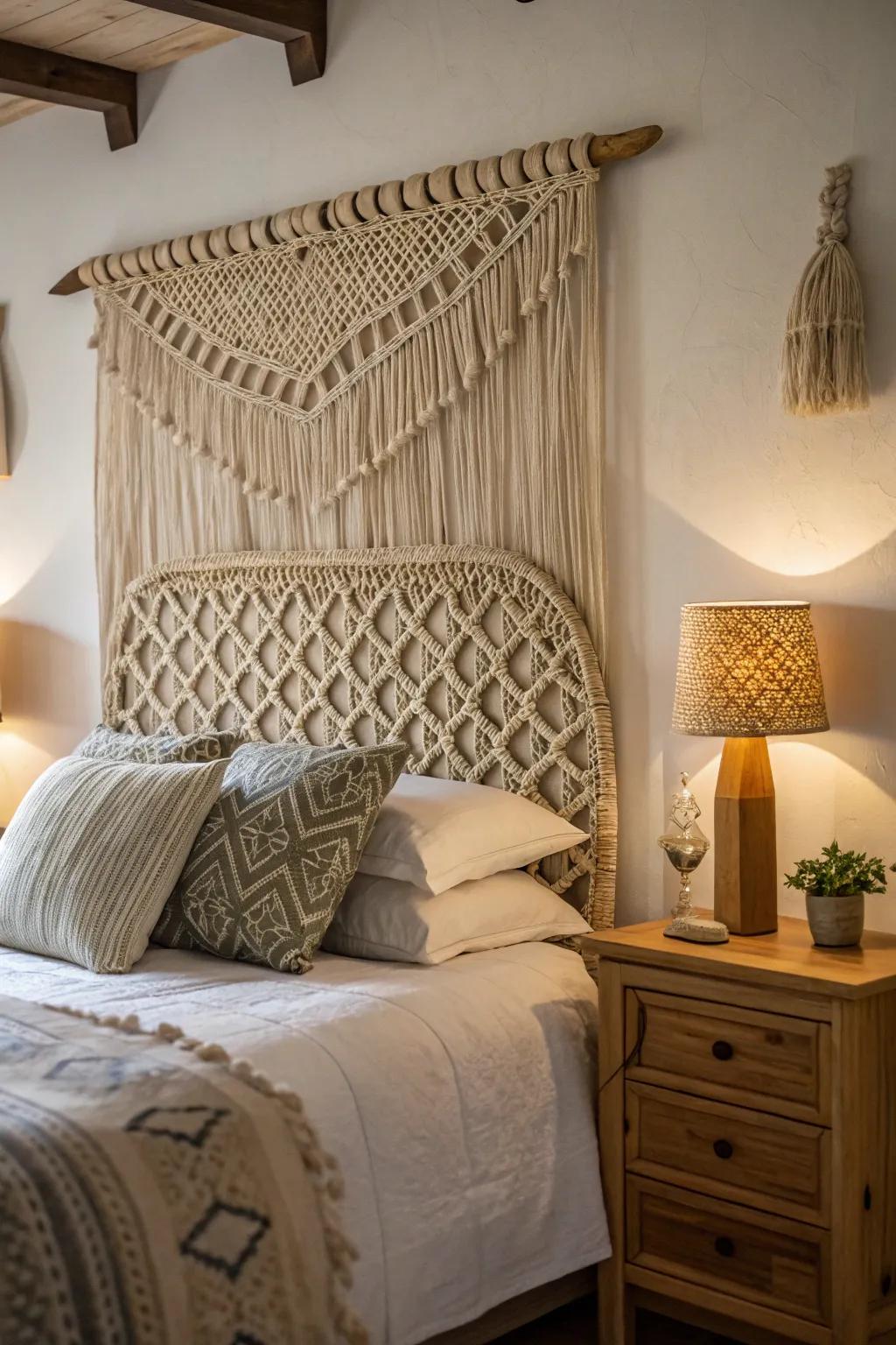Knotwork bed frames adding lavishness to a bedroom.