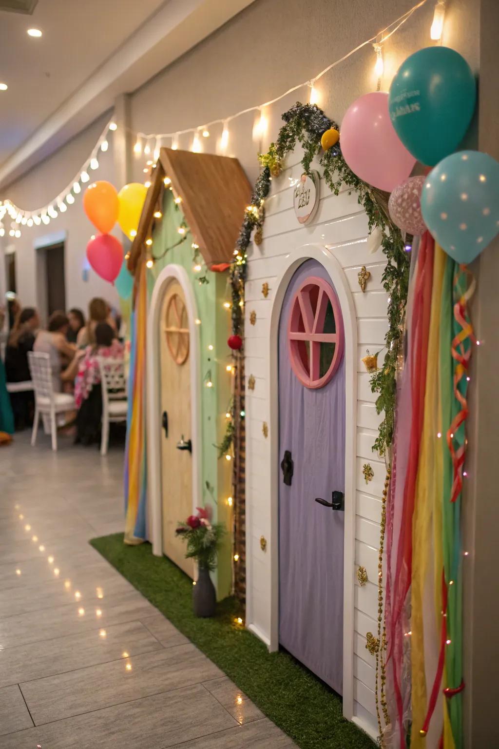 Small entrances incorporate an element of surprise and charm to the party.