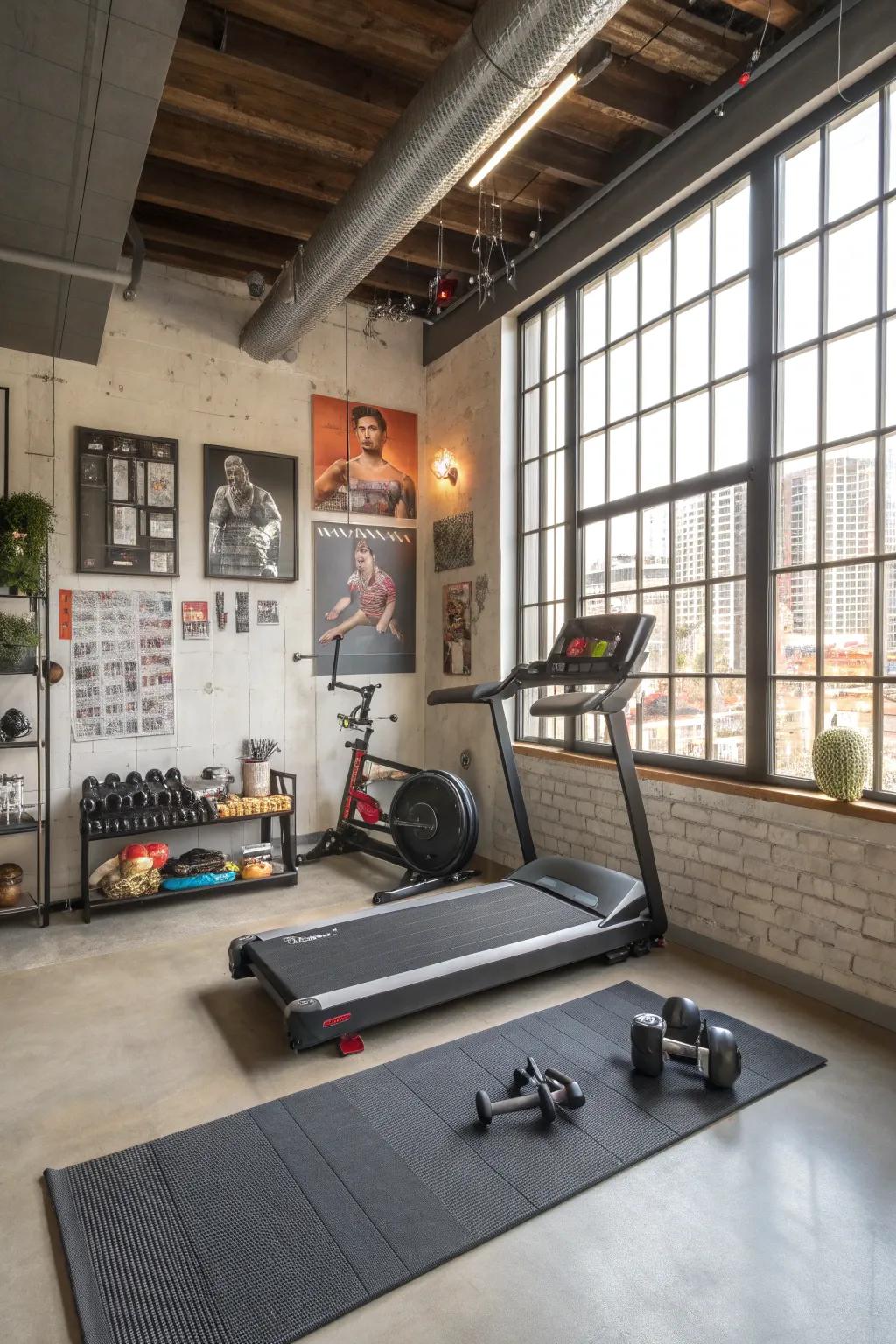 Stay fit in the comfort of your own home with a well-equipped loft gym.
