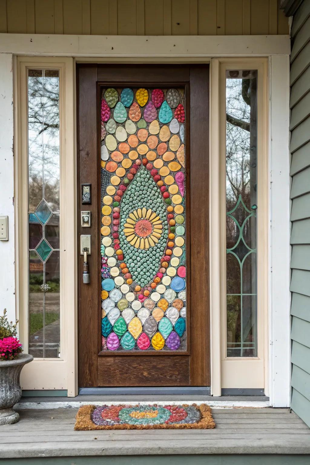 An eggshell mosaic delivers a creative and environmentally conscious ornamentation.
