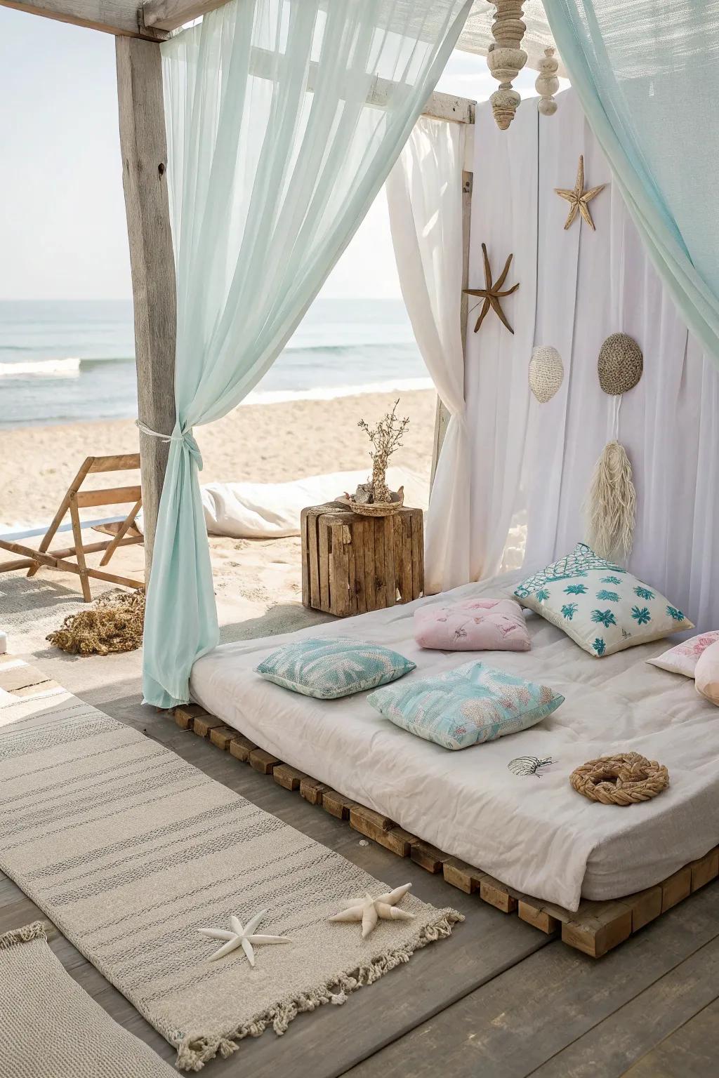 A beachy oasis for ultimate relaxation.