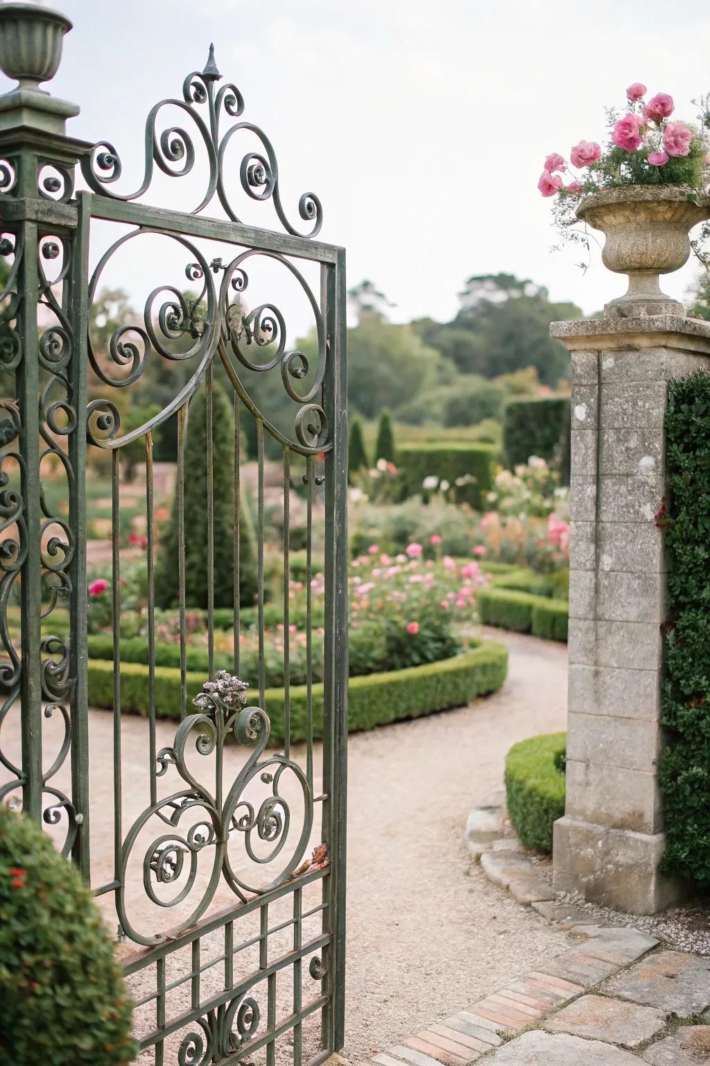 Scrollwork doors interject an elegant, regal nuance.