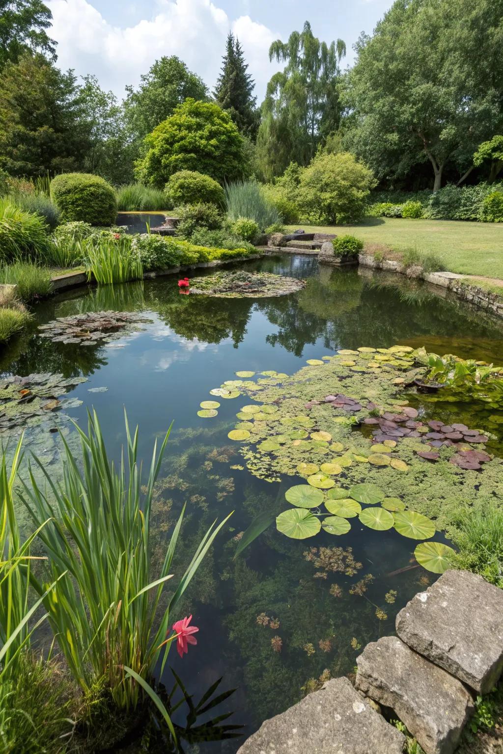 A chill, low-work mini pond, fish-free.