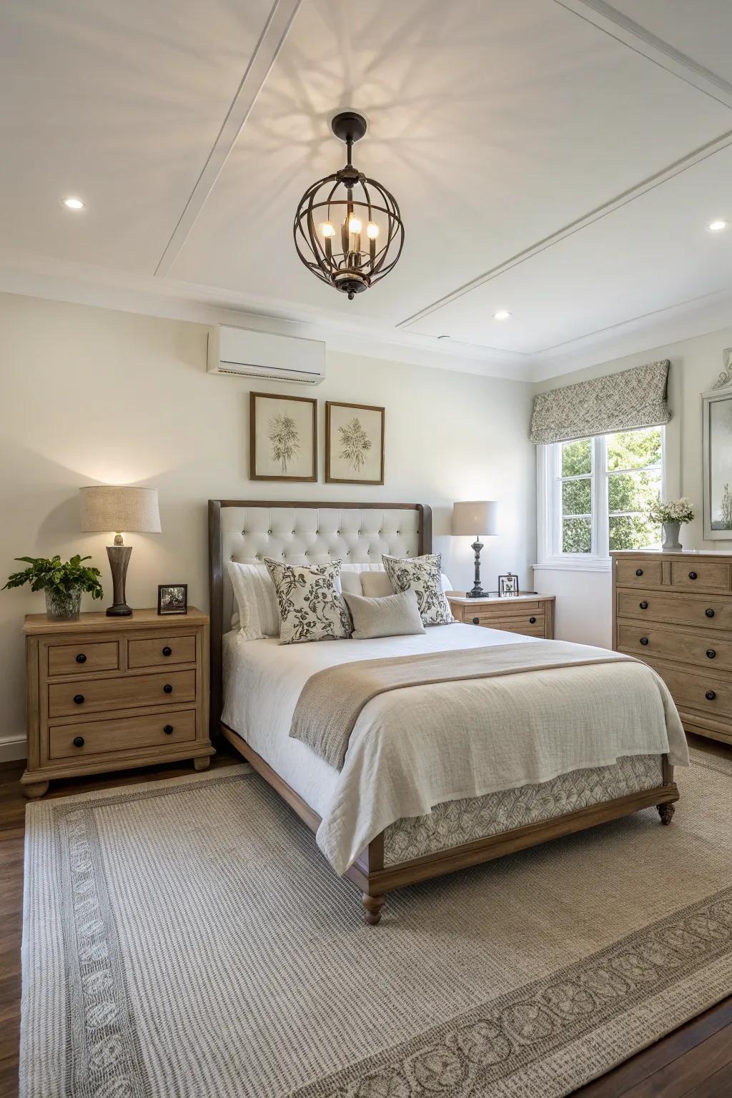 Symmetry brings balance and calm to your bedroom.