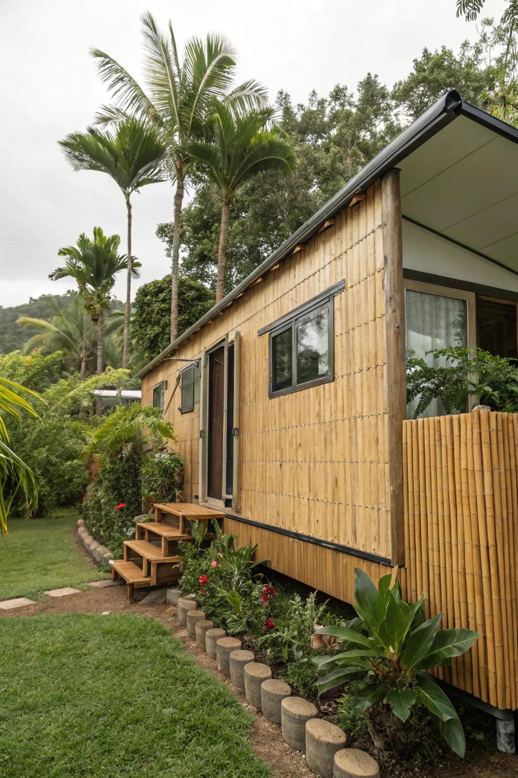 Bamboo-inspired skirting brings an eco-friendly and exotic flair.