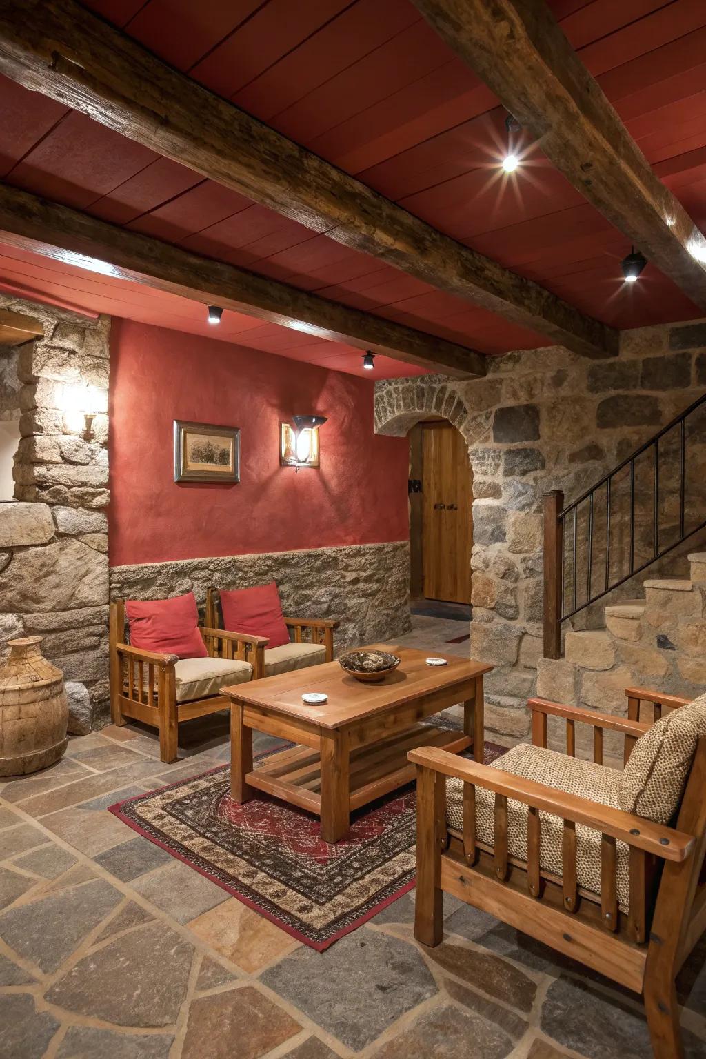 Earthy rouge provides warmth and a touch of farmhouse appeal.