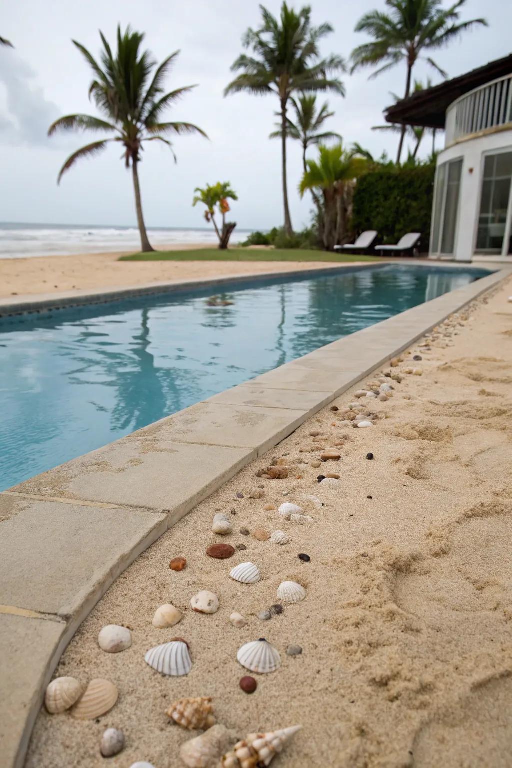 A sandy area that adds a real coastal feel.